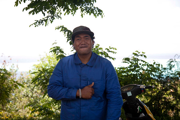 Local with his motor bike
